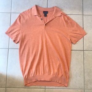 Orange silk blend polo